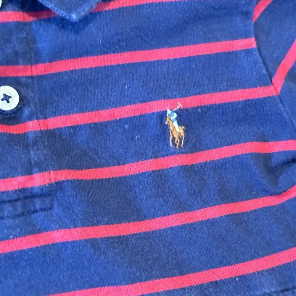 Ralph Lauren Girls Navy w/ Red Stripe Dress Size 6X